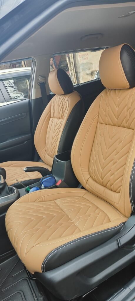 "Detail shot of the breathable, perforated material used in Perfect Premium Car Seat Covers, designed for better ventilation and a premium aesthetic."