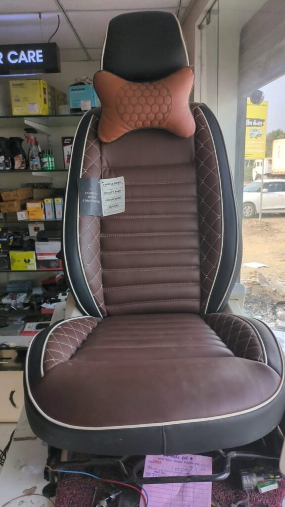 "Apex Auto Industries India ke Perfect Premium Car Seat Covers ka interior view, jo car ke cabin ke hisaab se custom-fit aur luxury design mein taiyar kiya gaya hai.