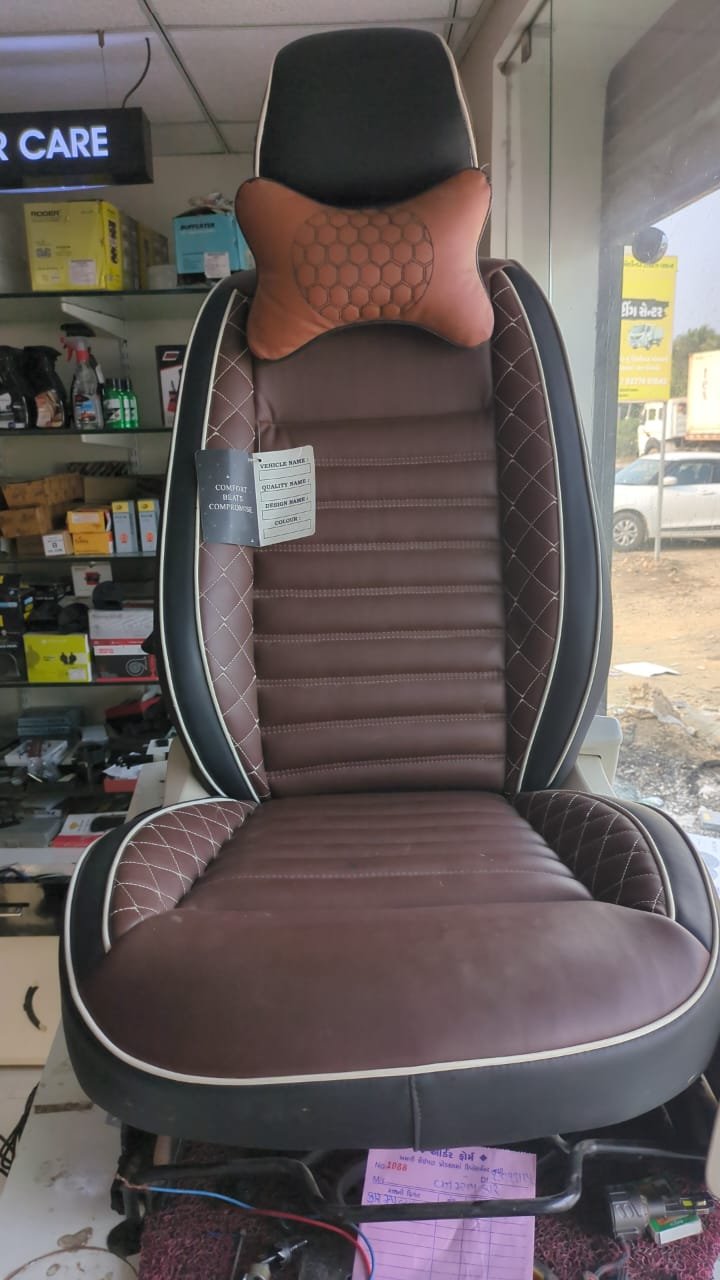 "Apex Auto Industries India ke Perfect Premium Car Seat Covers ka interior view, jo car ke cabin ke hisaab se custom-fit aur luxury design mein taiyar kiya gaya hai.